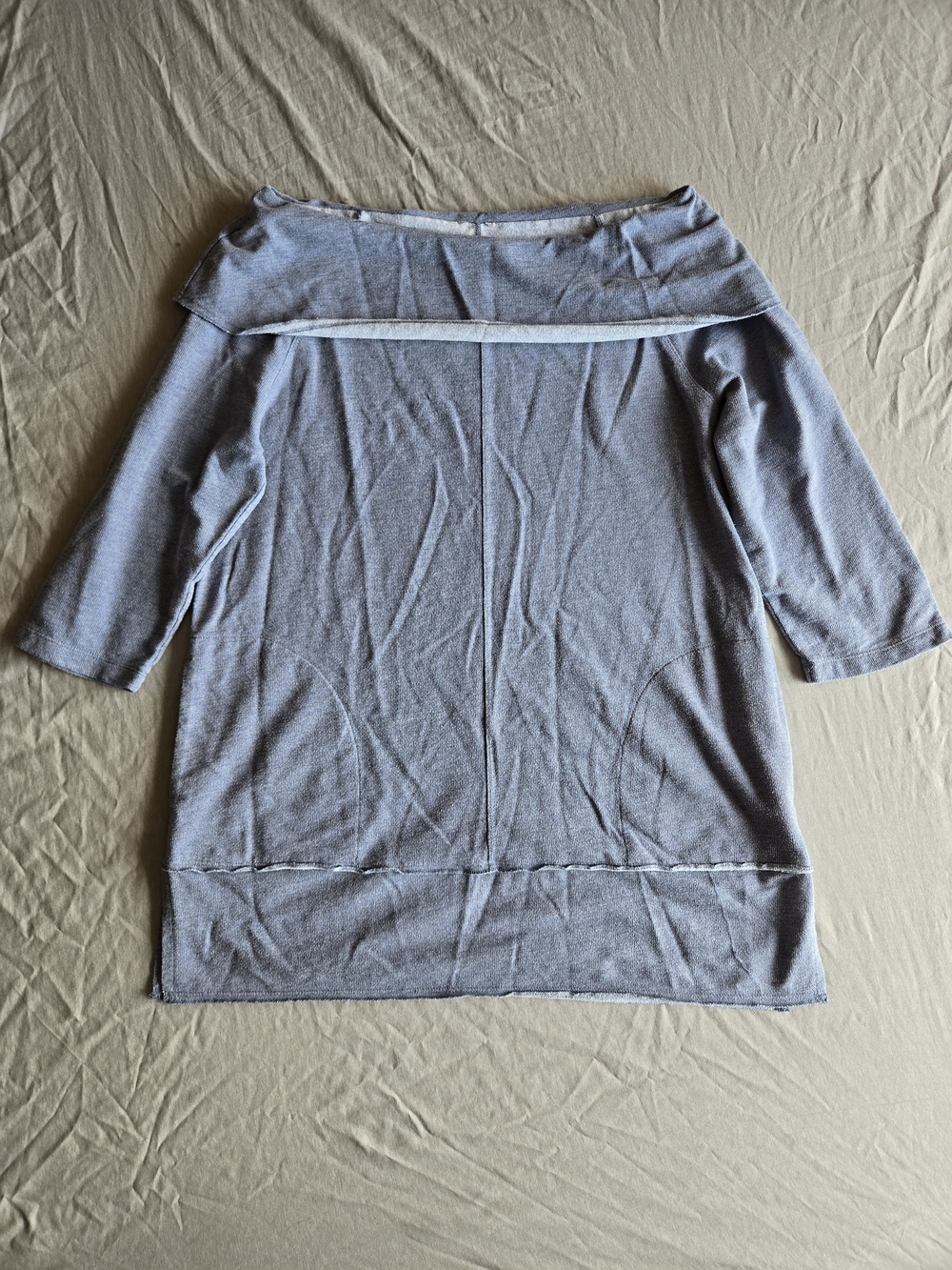 Off-the-Shoulder Women’s Sweatshirt Tunic Top in Light Gray